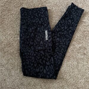 Gymshark Black&Charcoal Leopard Pattern Leggings